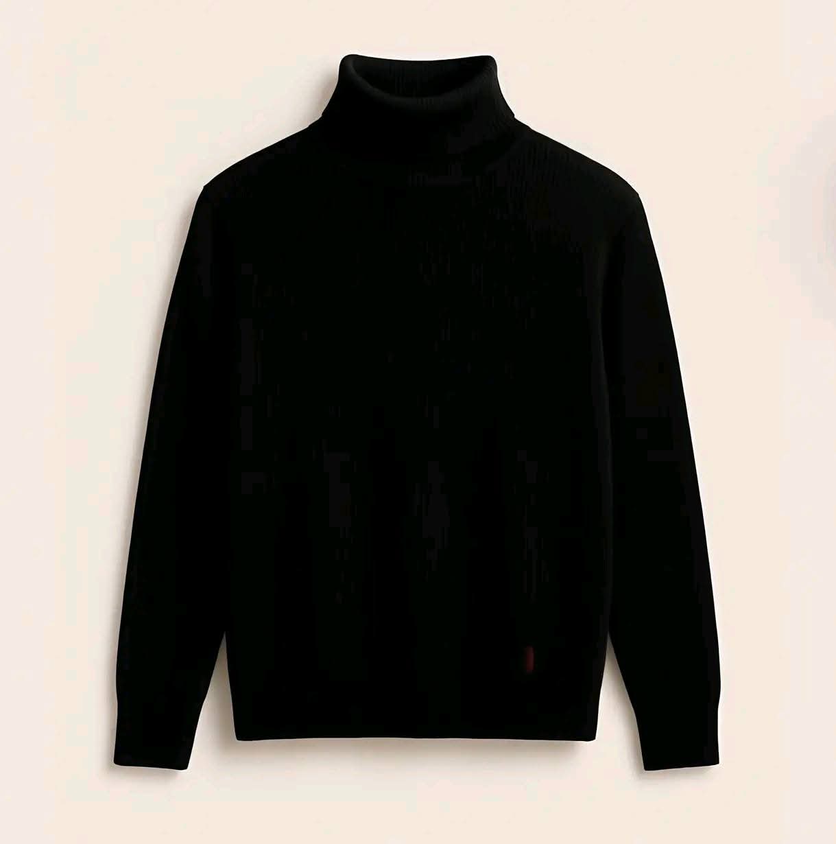 Men's Premium High-Neck Sweater (Black & White)